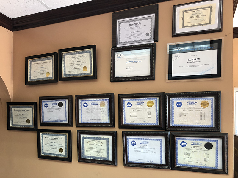 ATG Auto Group certificates